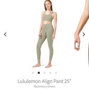 Lululemon Align Pant II 25" - size 14 - Rosemary Green